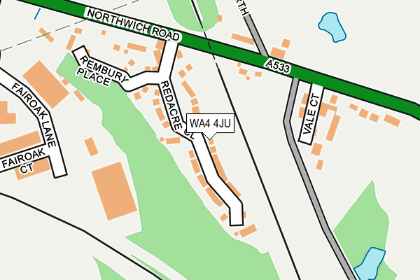 WA4 4JU map - OS OpenMap – Local (Ordnance Survey)