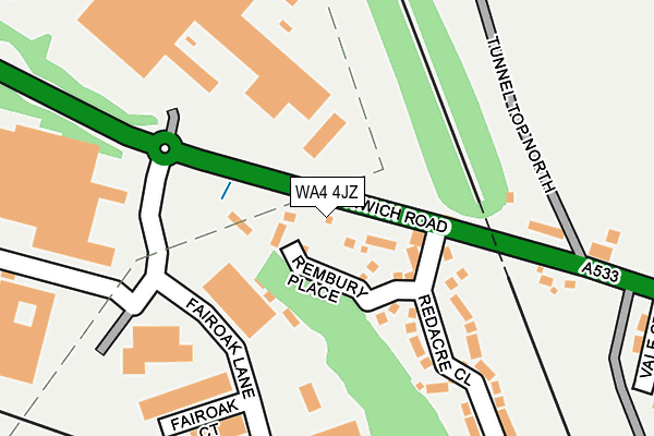 WA4 4JZ map - OS OpenMap – Local (Ordnance Survey)