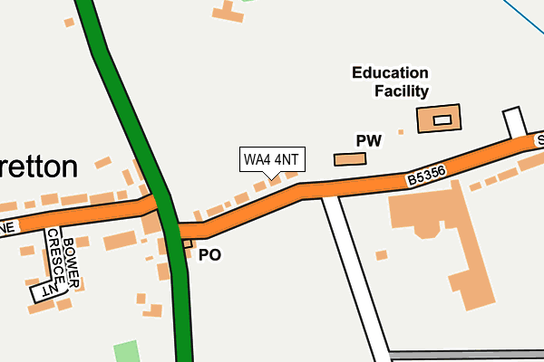 WA4 4NT map - OS OpenMap – Local (Ordnance Survey)