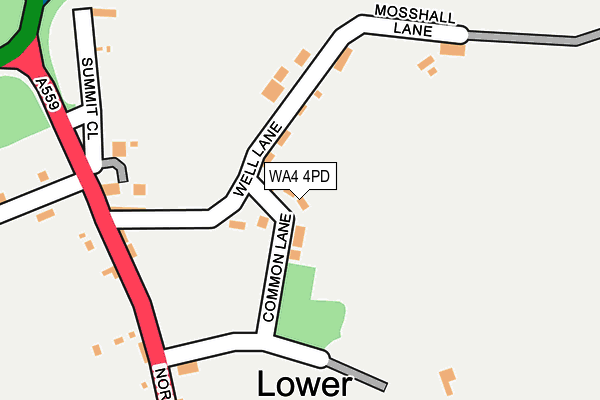 WA4 4PD map - OS OpenMap – Local (Ordnance Survey)