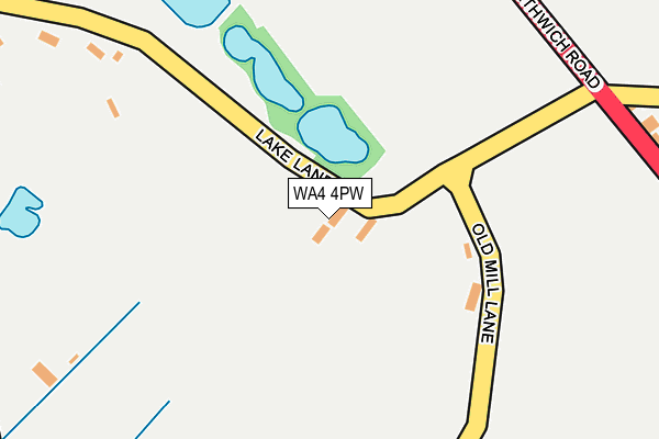 WA4 4PW map - OS OpenMap – Local (Ordnance Survey)