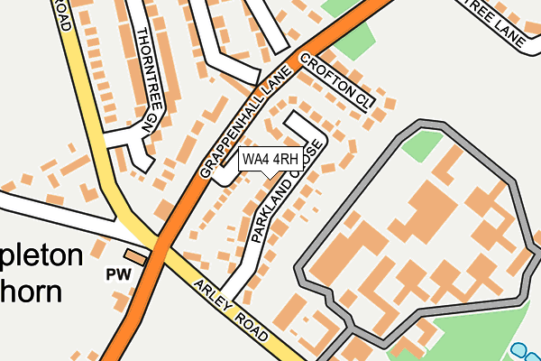 WA4 4RH map - OS OpenMap – Local (Ordnance Survey)