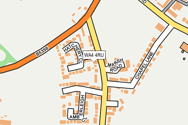 WA4 4RU map - OS OpenMap – Local (Ordnance Survey)