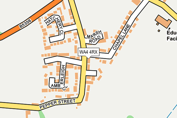WA4 4RX map - OS OpenMap – Local (Ordnance Survey)