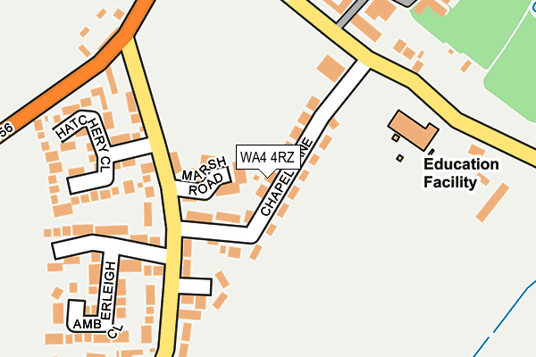 WA4 4RZ map - OS OpenMap – Local (Ordnance Survey)