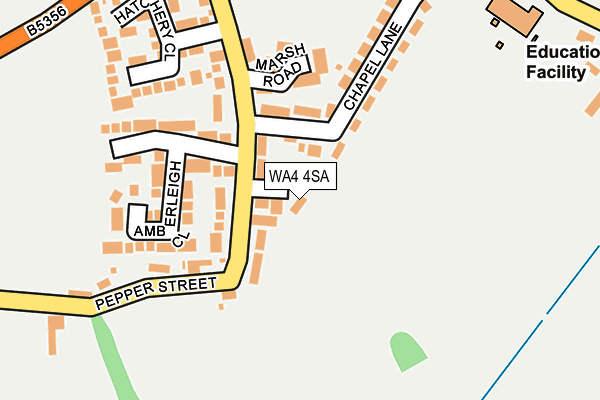 WA4 4SA map - OS OpenMap – Local (Ordnance Survey)