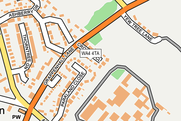 WA4 4TA map - OS OpenMap – Local (Ordnance Survey)