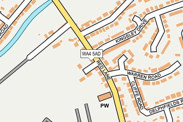 WA4 5AD map - OS OpenMap – Local (Ordnance Survey)