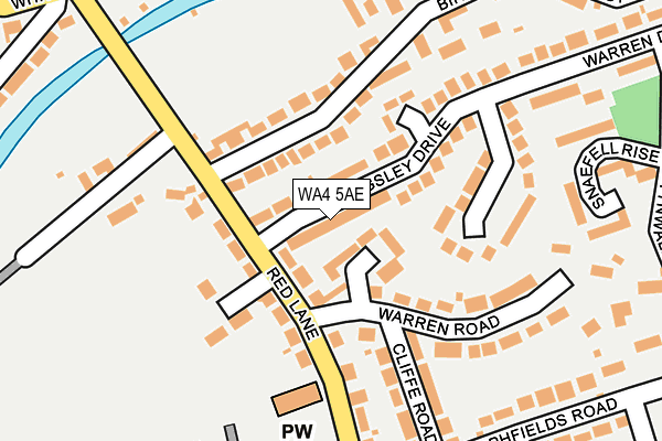 WA4 5AE map - OS OpenMap – Local (Ordnance Survey)