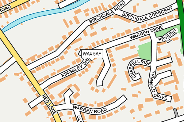 WA4 5AF map - OS OpenMap – Local (Ordnance Survey)
