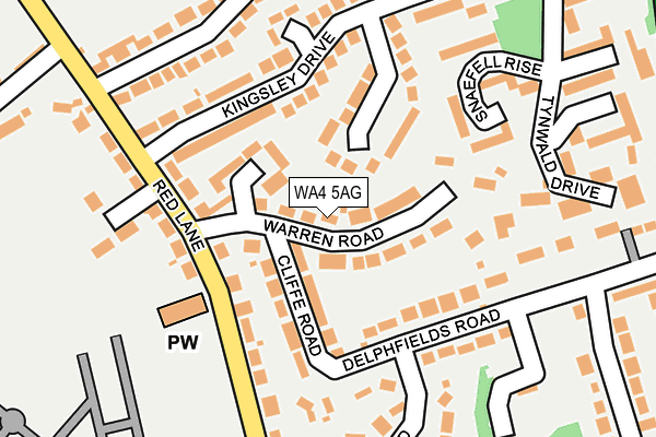 WA4 5AG map - OS OpenMap – Local (Ordnance Survey)