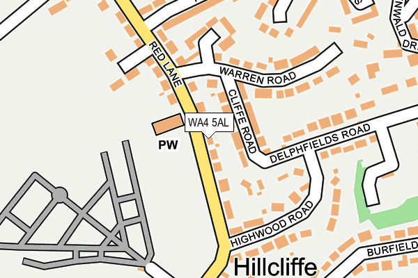 WA4 5AL map - OS OpenMap – Local (Ordnance Survey)