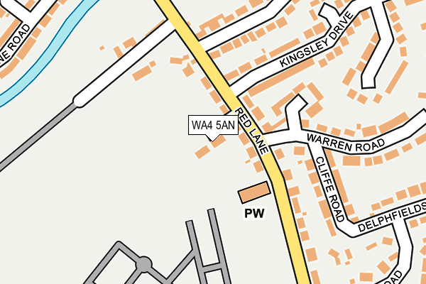 WA4 5AN map - OS OpenMap – Local (Ordnance Survey)