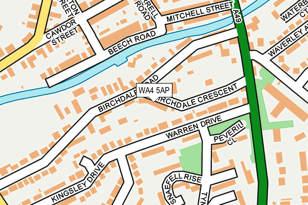 WA4 5AP map - OS OpenMap – Local (Ordnance Survey)