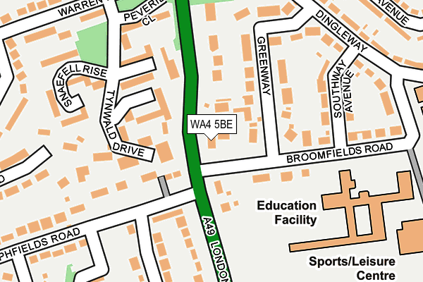WA4 5BE map - OS OpenMap – Local (Ordnance Survey)