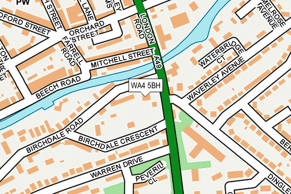 WA4 5BH map - OS OpenMap – Local (Ordnance Survey)