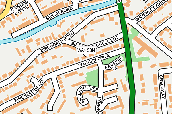 WA4 5BN map - OS OpenMap – Local (Ordnance Survey)