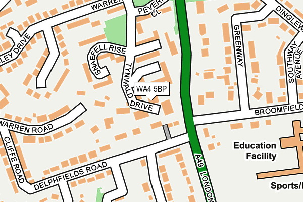 WA4 5BP map - OS OpenMap – Local (Ordnance Survey)