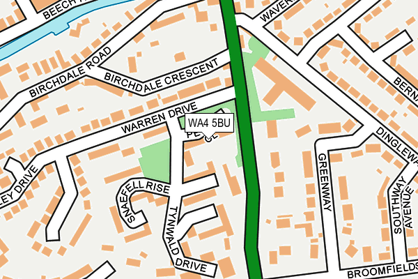 WA4 5BU map - OS OpenMap – Local (Ordnance Survey)