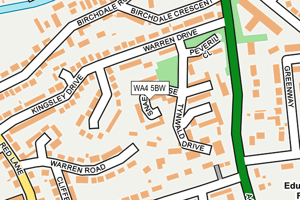 WA4 5BW map - OS OpenMap – Local (Ordnance Survey)