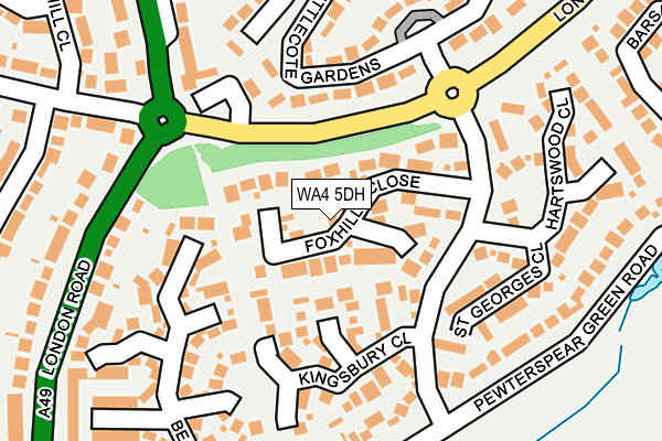 WA4 5DH map - OS OpenMap – Local (Ordnance Survey)