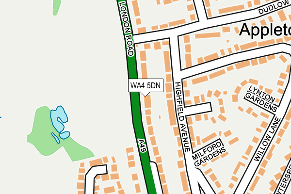 WA4 5DN map - OS OpenMap – Local (Ordnance Survey)