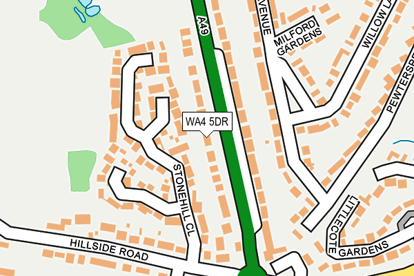 WA4 5DR map - OS OpenMap – Local (Ordnance Survey)