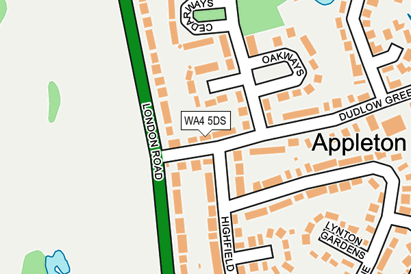 WA4 5DS map - OS OpenMap – Local (Ordnance Survey)