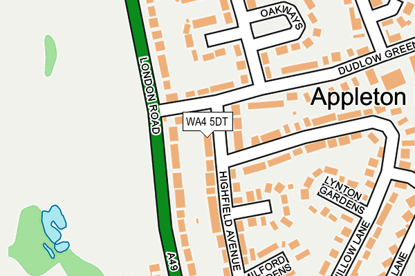 WA4 5DT map - OS OpenMap – Local (Ordnance Survey)