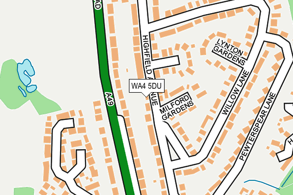 WA4 5DU map - OS OpenMap – Local (Ordnance Survey)