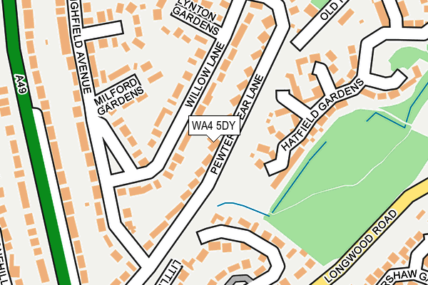 WA4 5DY map - OS OpenMap – Local (Ordnance Survey)