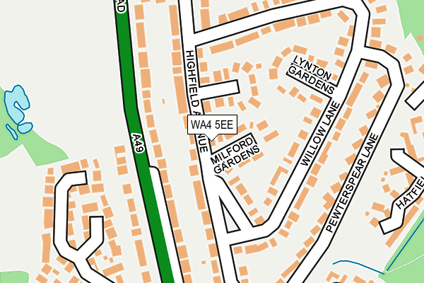 WA4 5EE map - OS OpenMap – Local (Ordnance Survey)