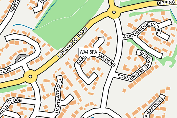WA4 5FA map - OS OpenMap – Local (Ordnance Survey)