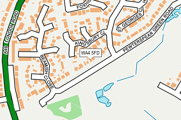 WA4 5FD map - OS OpenMap – Local (Ordnance Survey)