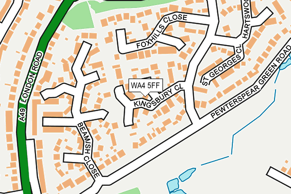 WA4 5FF map - OS OpenMap – Local (Ordnance Survey)