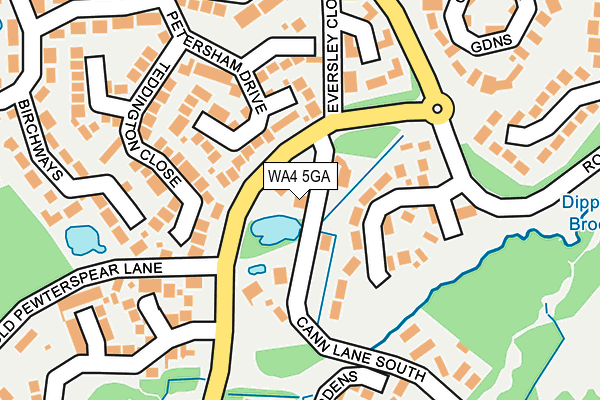 WA4 5GA map - OS OpenMap – Local (Ordnance Survey)