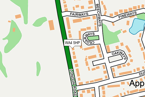 WA4 5HP map - OS OpenMap – Local (Ordnance Survey)