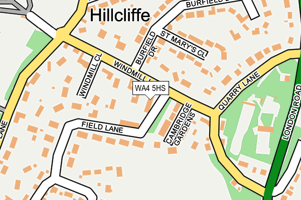 WA4 5HS map - OS OpenMap – Local (Ordnance Survey)