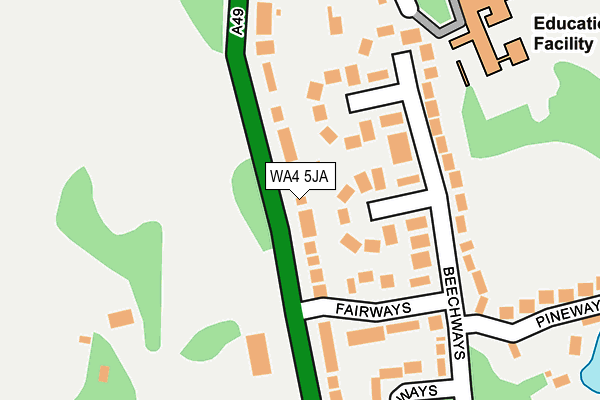 WA4 5JA map - OS OpenMap – Local (Ordnance Survey)