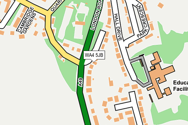 WA4 5JB map - OS OpenMap – Local (Ordnance Survey)