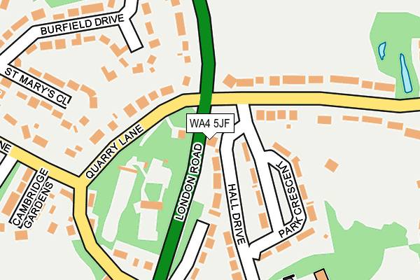 WA4 5JF map - OS OpenMap – Local (Ordnance Survey)