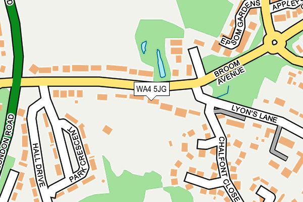 WA4 5JG map - OS OpenMap – Local (Ordnance Survey)