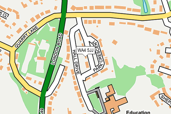 WA4 5JJ map - OS OpenMap – Local (Ordnance Survey)