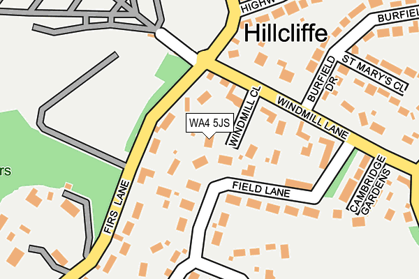 WA4 5JS map - OS OpenMap – Local (Ordnance Survey)