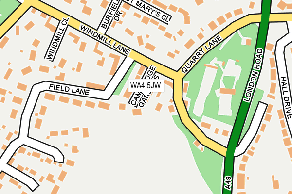 WA4 5JW map - OS OpenMap – Local (Ordnance Survey)