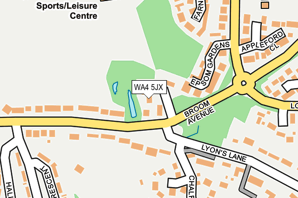 WA4 5JX map - OS OpenMap – Local (Ordnance Survey)