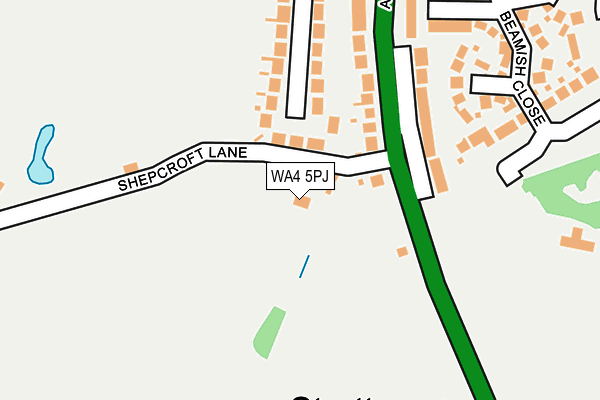 WA4 5PJ map - OS OpenMap – Local (Ordnance Survey)