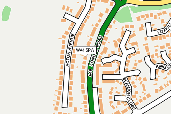 WA4 5PW map - OS OpenMap – Local (Ordnance Survey)