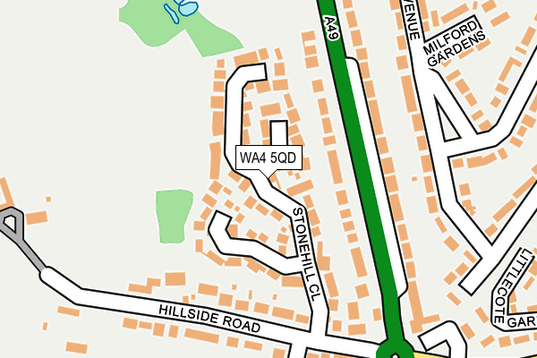 WA4 5QD map - OS OpenMap – Local (Ordnance Survey)