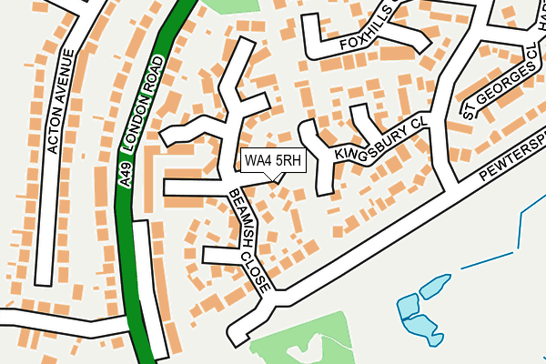 WA4 5RH map - OS OpenMap – Local (Ordnance Survey)